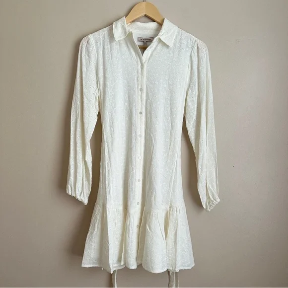 NWT BCBGeneration Midi Dress Long Sleeves Eyelet Shirtdress Size XS - Picture 5 of 10
